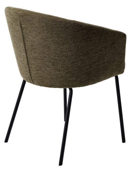 Tapicerowany fotel jadalniany z podłokietnikami w kolorze khaki Easton – Unique Furniture