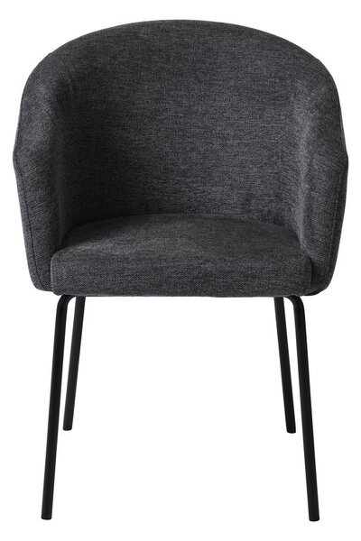 Ciemnoszary tapicerowany fotel jadalniany z podłokietnikami Easton – Unique Furniture