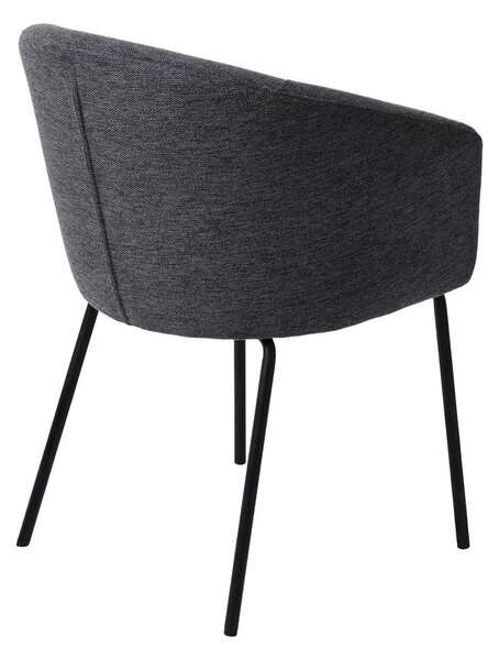 Ciemnoszary tapicerowany fotel jadalniany z podłokietnikami Easton – Unique Furniture