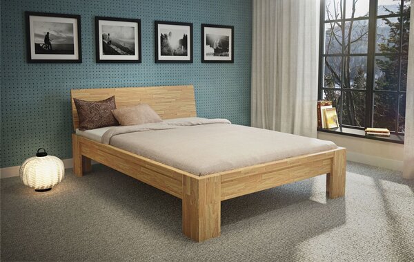 Łóżko drewniane Barcelona : Rozmiar - 160x200, Rodzaj drewna - Dąb, Wybarwienie drewna - Dąb olej