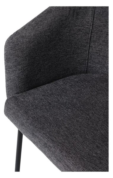 Ciemnoszary tapicerowany fotel jadalniany z podłokietnikami Easton – Unique Furniture