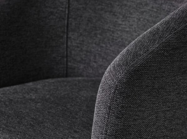 Ciemnoszary tapicerowany fotel jadalniany z podłokietnikami Easton – Unique Furniture