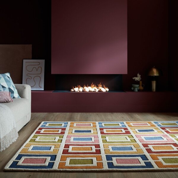 Wełniany dywan tkany ręcznie 80x150 cm Retro Blocks – Flair Rugs