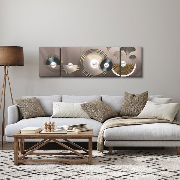 Obraz - Złotobrązowa abstrakcja (170x50 cm)