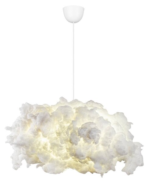Biała lampa wisząca z tekstylnym kloszem Serenity – Opviq lights