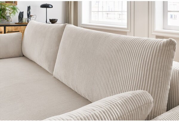 Beżowa sztruksowa rozkładana sofa 211 cm Marcel – Bobochic Paris