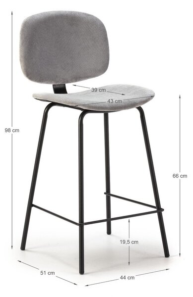 Jasnoszare hokery zestaw 2 szt. (wysokość siedziska 66 cm) Arus – Marckeric