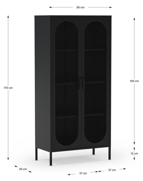 Czarna szafka 80x170 cm Diora – Marckeric