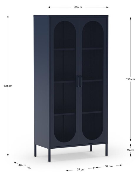 Ciemnoniebieska szafka 80x170 cm Diora – Marckeric