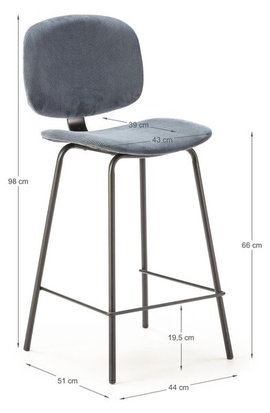 Niebieskie hokery zestaw 2 szt. (wysokość siedziska 66 cm) Arus – Marckeric
