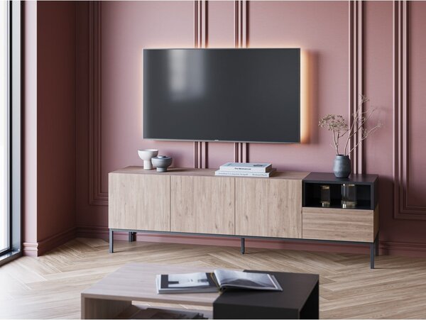 Szafka pod TV w naturalnym kolorze 180x55 cm Cailin – Marckeric