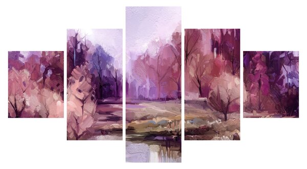 Obraz - Malarstwo pejzażowe jesienne (125x70 cm)