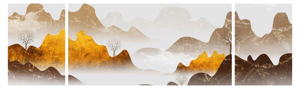 Obraz - Góry we mgle (170x50 cm)