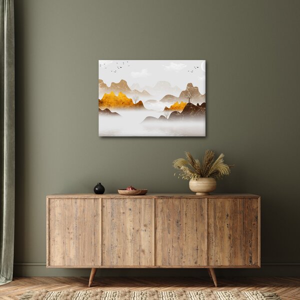 Obraz - Góry we mgle (70x50 cm)