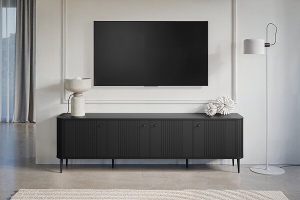 Szafka RTV Vesper 4D 187 cm - czarny / czarne nogi
