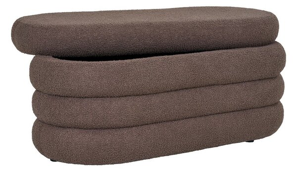 Brązowa ławka z materiału bouclé Dartford – House Nordic