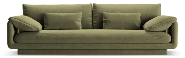 Jasnozielona aksamitna sofa 250 cm Torino – Micadoni