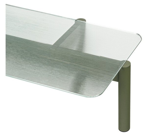 Zielony stolik ze szklanym blatem 55x105 cm Kob – noo.ma
