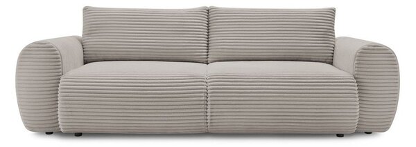 Jasnoszarobeżowa sztruksowa rozkładana sofa 257 cm Lucien – Bobochic Paris