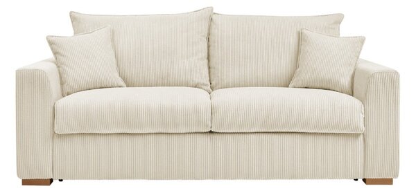 Kremowa sztruksowa rozkładana sofa 225 cm Augustin – Bobochic Paris