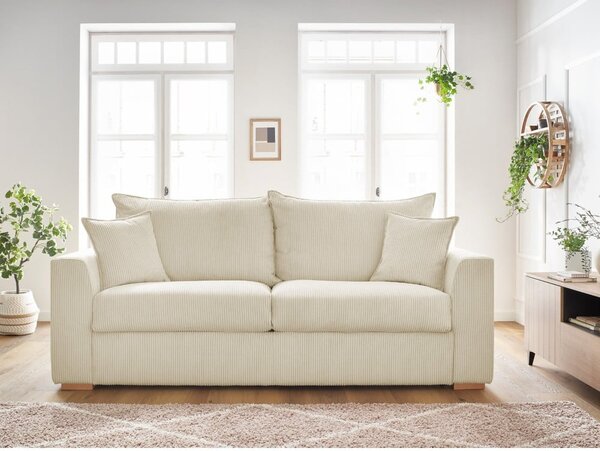 Kremowa sztruksowa rozkładana sofa 225 cm Augustin – Bobochic Paris
