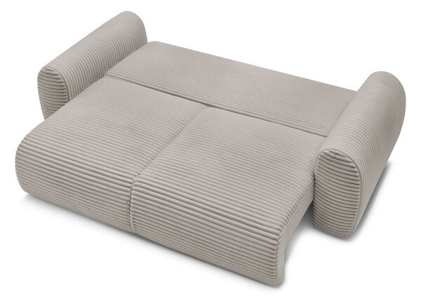 Jasnoszarobeżowa sztruksowa rozkładana sofa 257 cm Lucien – Bobochic Paris