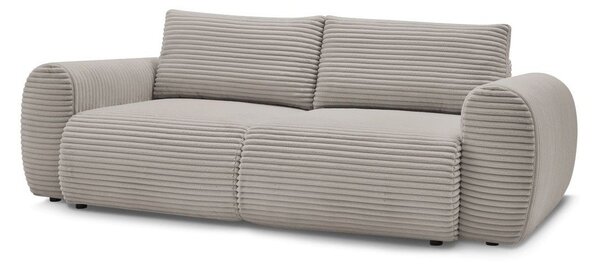 Jasnoszarobeżowa sztruksowa rozkładana sofa 257 cm Lucien – Bobochic Paris
