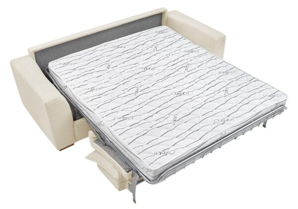 Kremowa sztruksowa rozkładana sofa 225 cm Augustin – Bobochic Paris