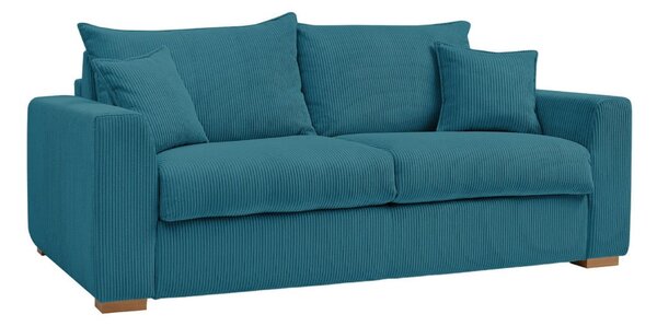 Niebieska sztruksowa rozkładana sofa 225 cm Augustin – Bobochic Paris