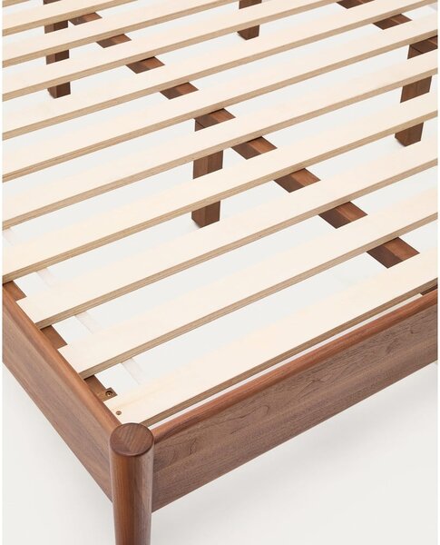 Ciemnobrązowe łóżko dwuosobowe ze stelażem 160x200 cm Elan – Kave Home
