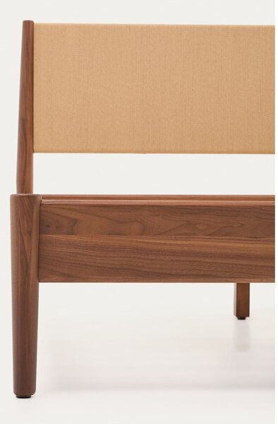 Ciemnobrązowe łóżko dwuosobowe ze stelażem 160x200 cm Elan – Kave Home