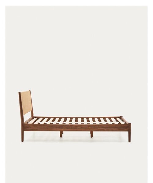 Ciemnobrązowe łóżko dwuosobowe ze stelażem 160x200 cm Elan – Kave Home