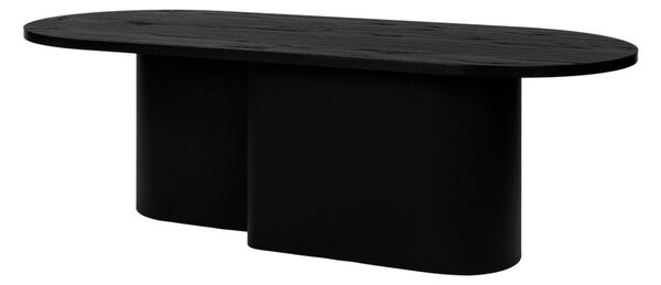Czarny stolik z blatem w dekorze dębu 50x115 cm Looi – noo.ma