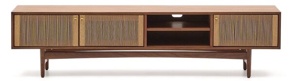 Brązowa szafka pod TV w dekorze orzecha 200x50 cm Elan – Kave Home