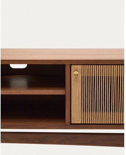 Brązowa szafka pod TV w dekorze orzecha 200x50 cm Elan – Kave Home