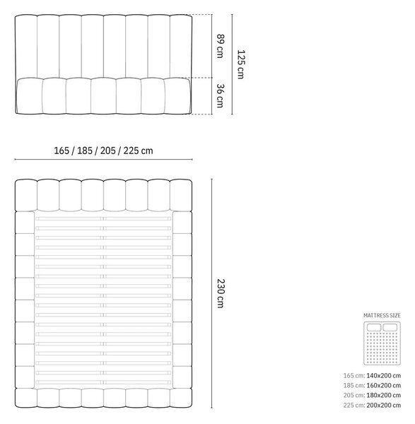 Kremowe tapicerowane łóżko dwuosobowe ze schowkiem i stelażem 160x200 cm Kelp – Micadoni Home