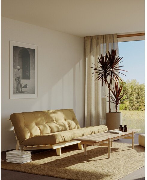 Żółta sztruksowa sofa 200 cm Lean – Karup Design