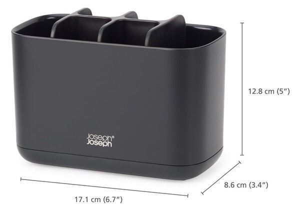 Czarny plastikowy stojak na szczoteczki do zębów EasyStore – Joseph Joseph