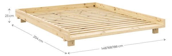 Łóżko dwuosobowe z litego drewna sosnowego ze stelażem 160x200 cm Social Bed – Karup Design
