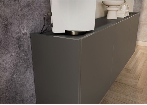 Antracytowa szafka pod TV 138x45 cm Piana – Germania