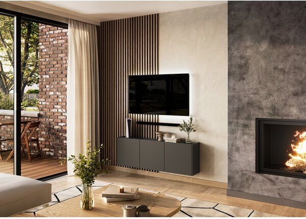Antracytowa szafka pod TV 138x45 cm Piana – Germania