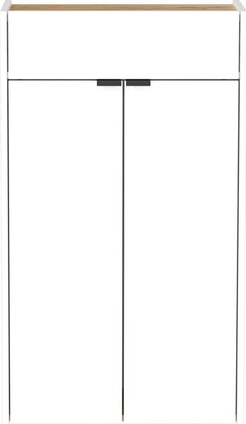 Biała szafka w dekorze dębu 56x97x22 cm Ameca – Germania