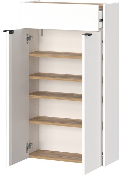 Biała szafka w dekorze dębu 56x97x22 cm Ameca – Germania