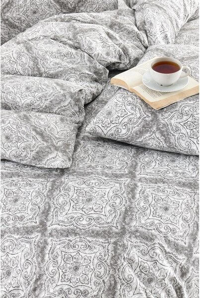 Szara pościel dwuosobowa z prześcieradłem/4-częściowa 200x220 cm Geometric – Mila Home