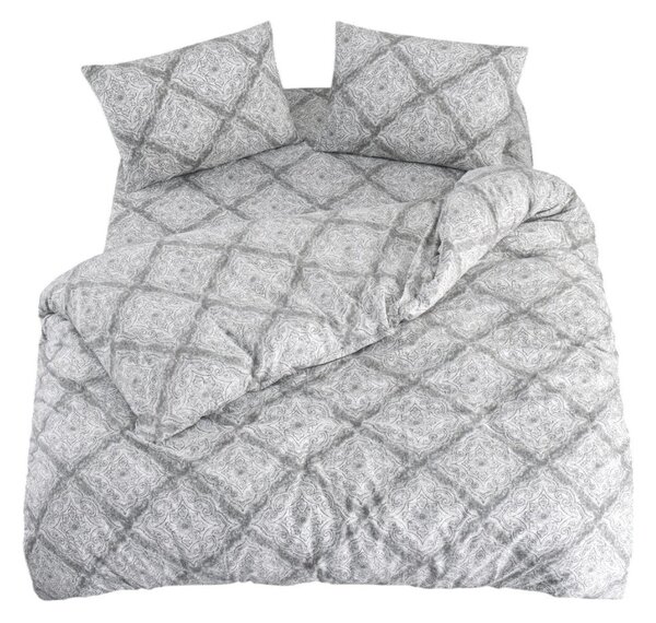 Szara pościel dwuosobowa z prześcieradłem/4-częściowa 200x220 cm Geometric – Mila Home