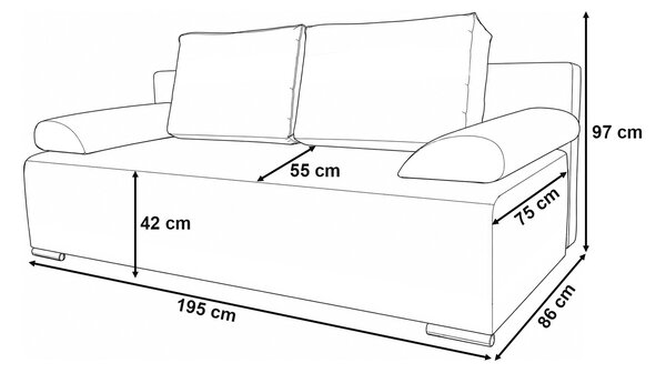 Sofa rozkładana kanapa Eufori Plus Różowa