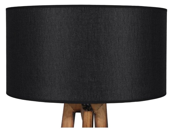 Czarna/brązowa lampa stojąca z tekstylnym kloszem (wysokość 149 cm) Maçka – Opviq lights