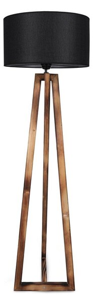 Czarna/brązowa lampa stojąca z tekstylnym kloszem (wysokość 149 cm) Maçka – Opviq lights