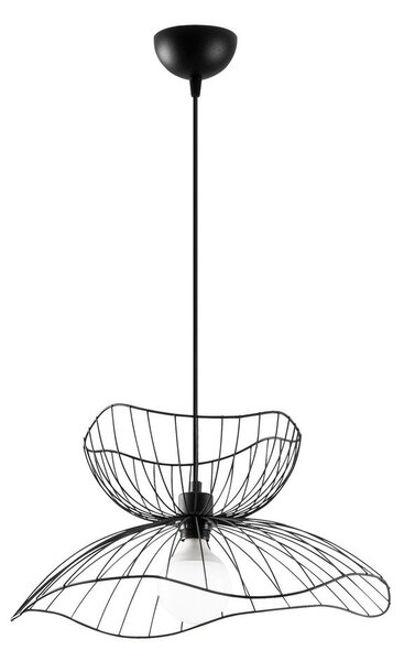 Czarna lampa wisząca z metalowym kloszem ø 50 cm Farac – Opviq lights