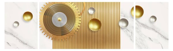 Obraz - Perły na marmurze (170x50 cm)